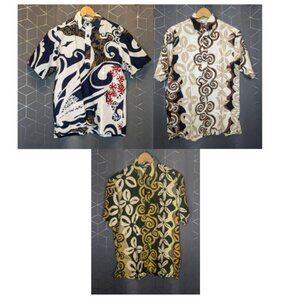 Set of 3 Manuheali'i Mens Aloha Pullover Shirts Sz S